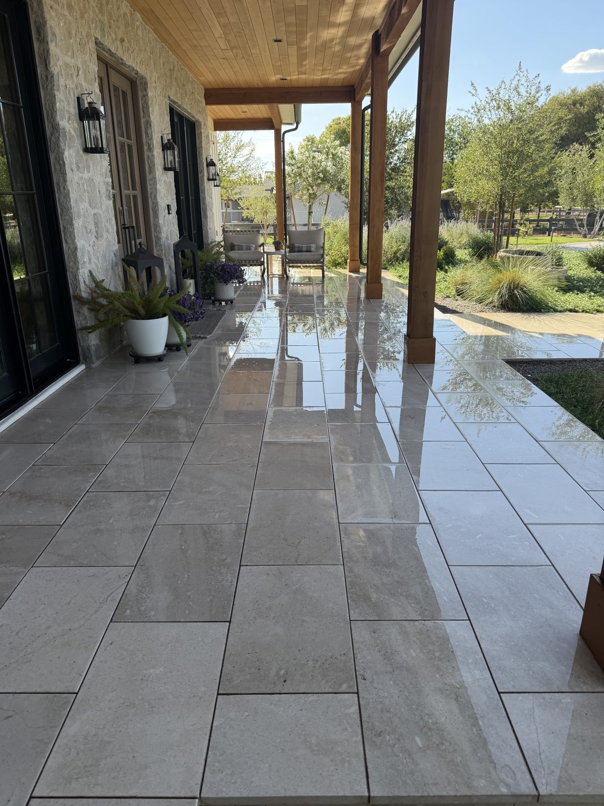 Pressure washing result